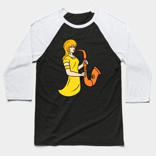 Saxophonist girl Baseball T-Shirt